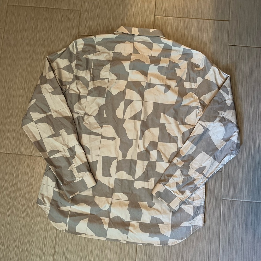 Theory Stephan Negative Print Button Front Long S… - image 4